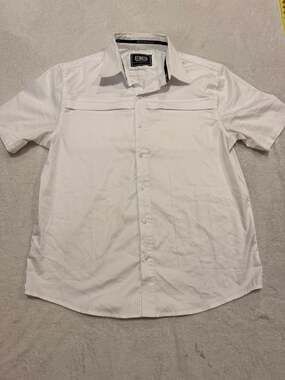 Benjamin Black Men's White Short Sleeve Button Down Shirt Size L